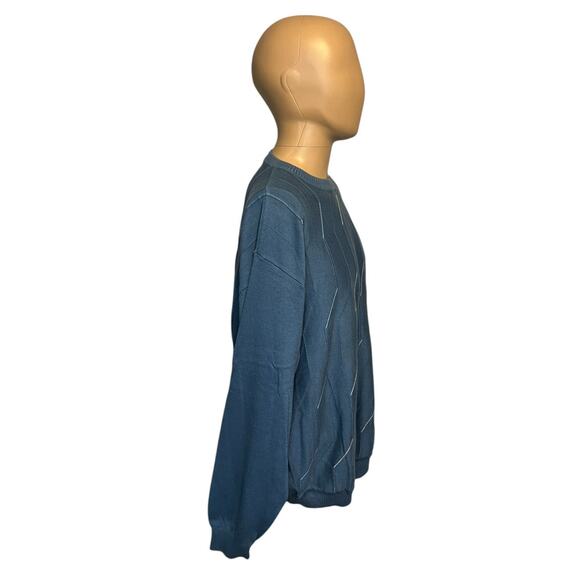 Vintage St. Croix Shop Coogi Style Pullover Sweater Cozy Knit Mens Sz Large Blue - Picture 5 of 8